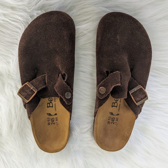Birkenstock Betula Clogs in Chocolate Suede - Picture 3 of 7